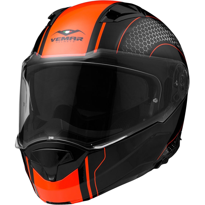 Klapphelm Vemar Sharki Hive schwarz matt-grau-fluo orange