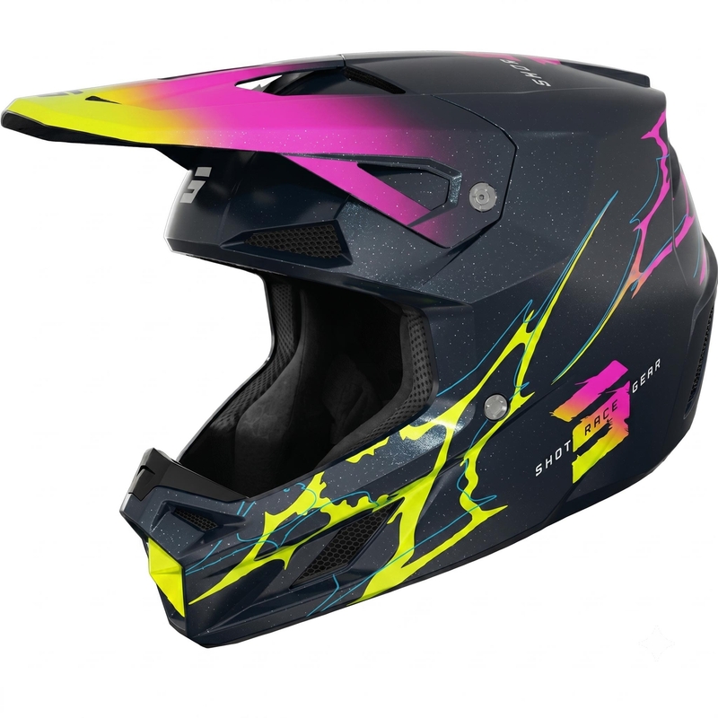 Shot Speed Race Kinder-Motocrosshelm Perlblau