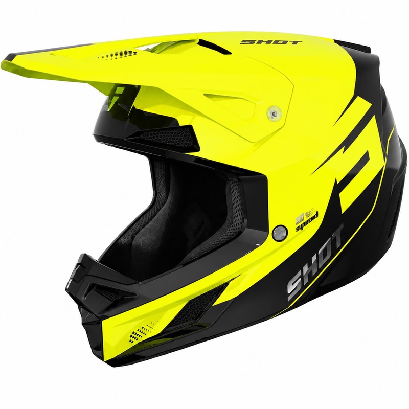 Shot Speed S Kinder-Motocrosshelm, glänzend fluoreszierend gelb