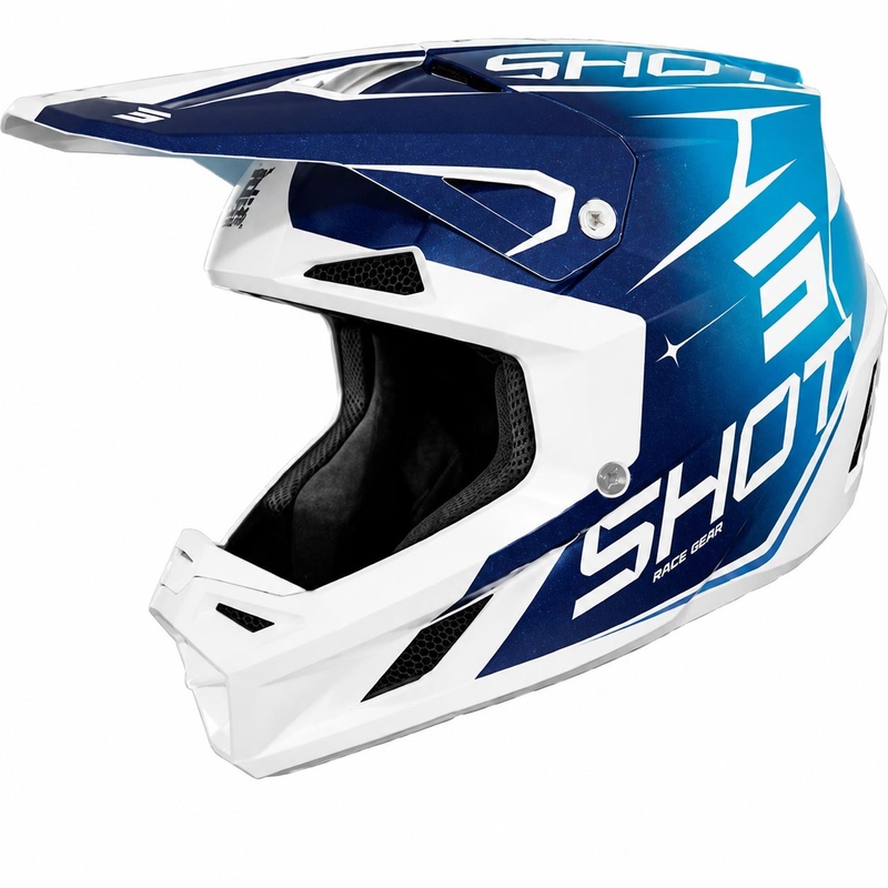 Shot Speed Side Motocross-Helm Perlblau