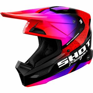 Shot Furious Stream Kinder-Motocrosshelm, glänzend rot