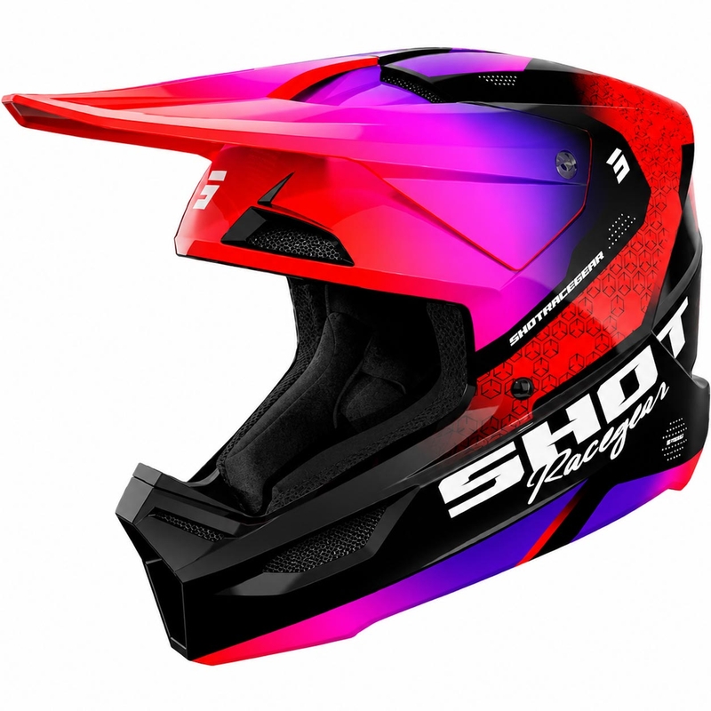 Shot Furious Stream Kinder-Motocrosshelm, glänzend rot
