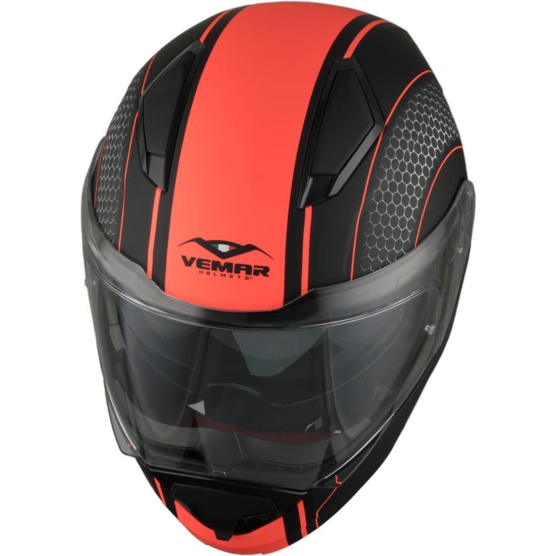 Klapphelm Vemar Sharki Hive schwarz matt-grau-fluo orange