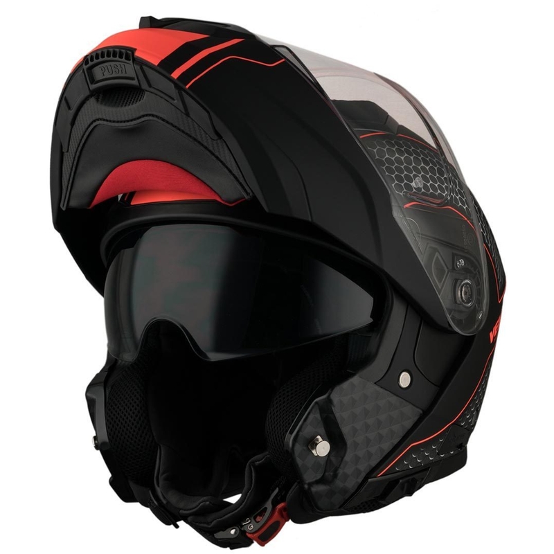 Klapphelm Vemar Sharki Hive schwarz matt-grau-fluo orange