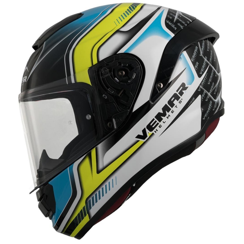 Integralhelm Vemar Hurricane Racing schwarz-weiß-gelb-blau