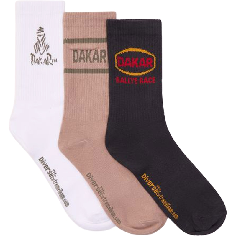 DAKAR Athlan 3er-Pack II Socken-Set grau-weiß