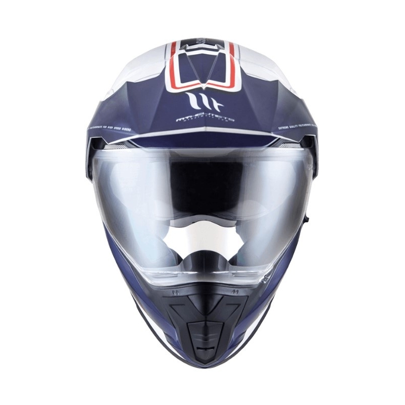 Enduro-Helm MT Synchrony Duosport SV Tourer weiß-blau-rot Ausverkauf