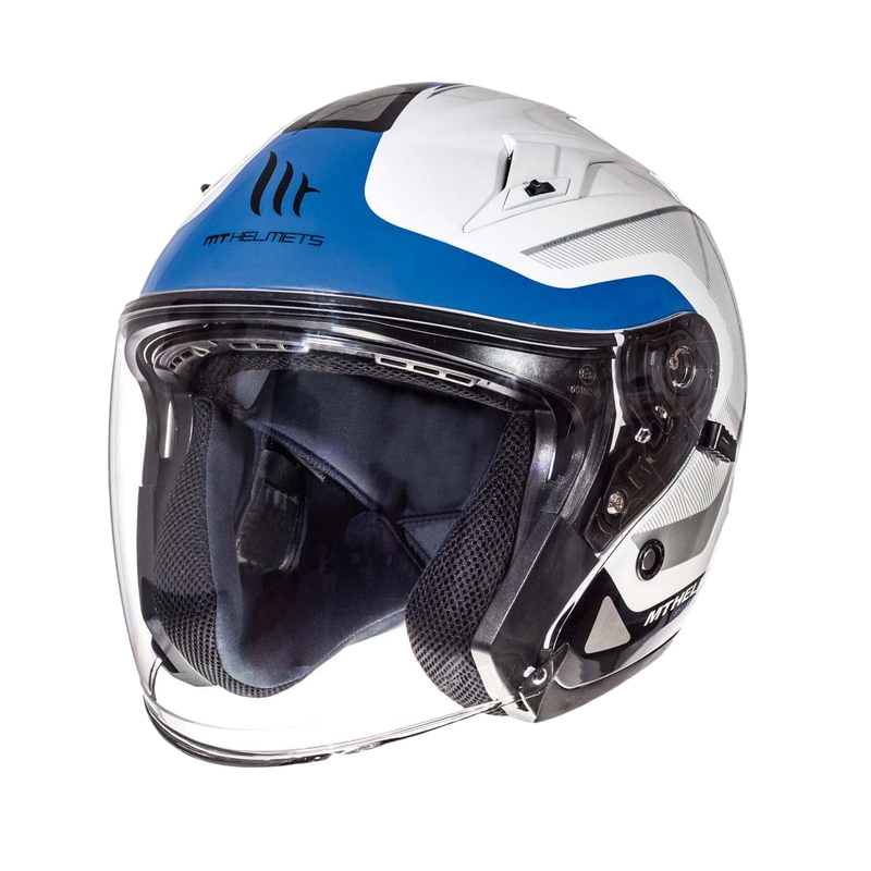 MT Avenue SV Crossroad offener Motorradhelm weiß und blau