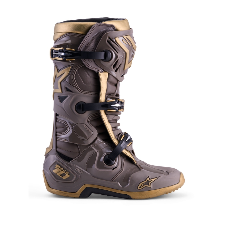 Alpinestars TECH 10 Limited Edition AIR GOLD Motorradstiefel Braun Gold