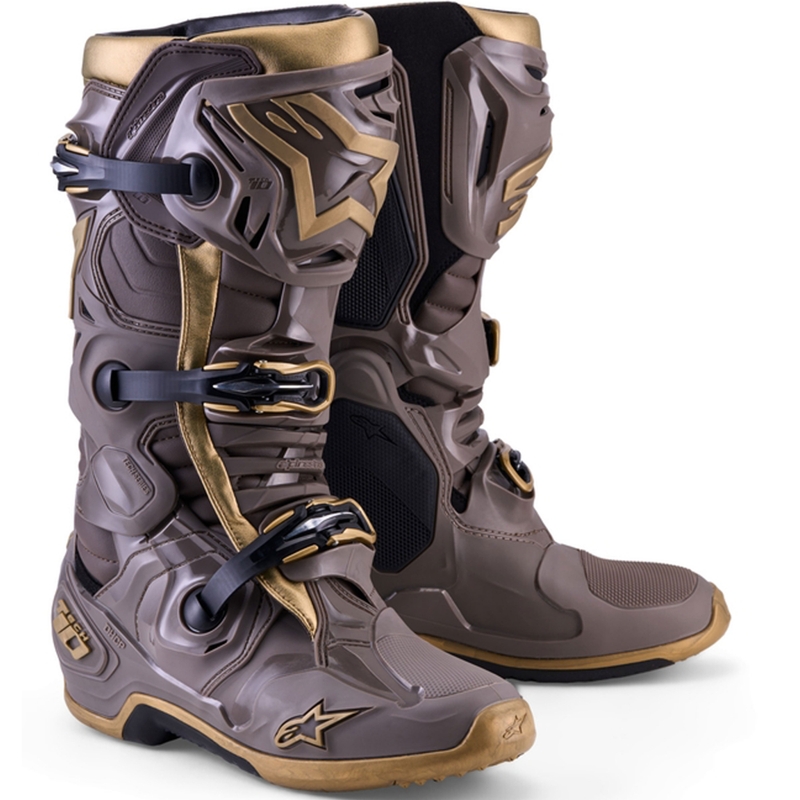 Alpinestars TECH 10 Limited Edition AIR GOLD Motorradstiefel Braun Gold