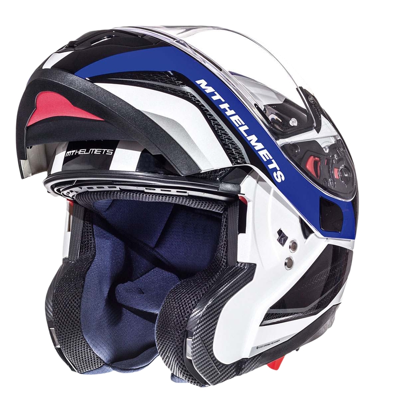 MT Atom Tarmac Motorradhelm weiß-schwarz-blau Ausverkauf
