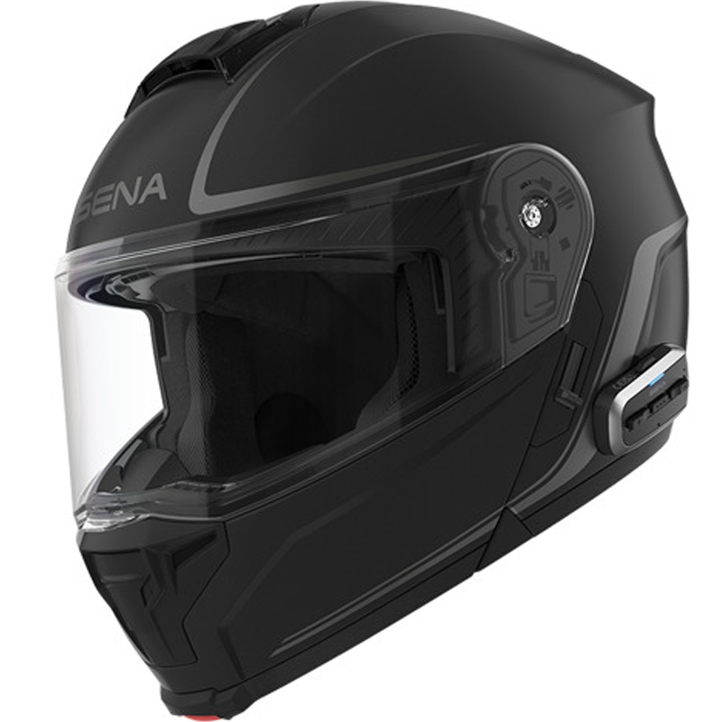 Klappbarer Motorradhelm mit Headset SENA Outrush 2, mattschwarz