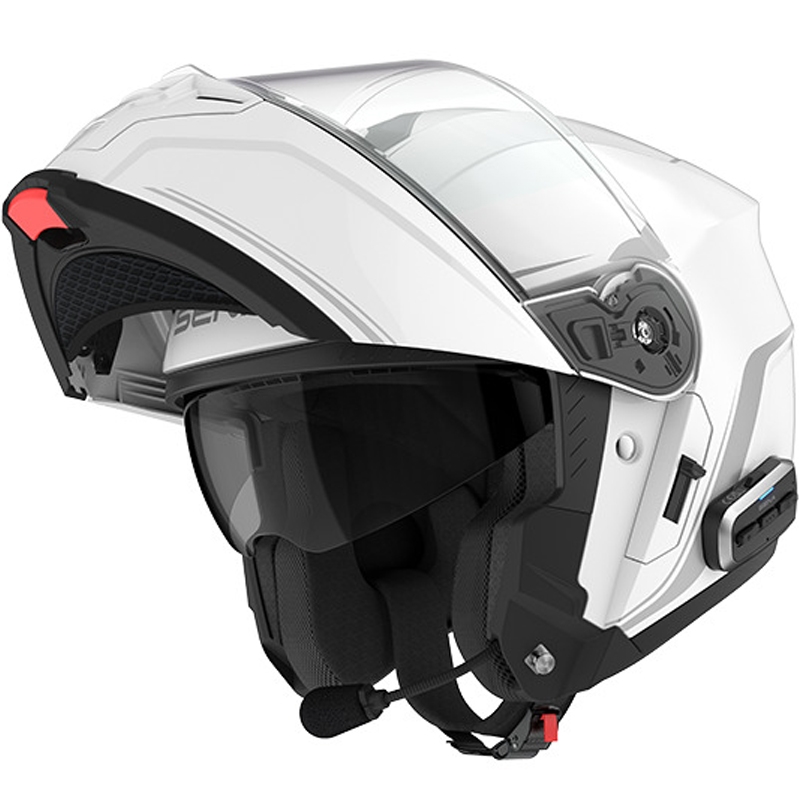 Klappbarer Motorradhelm mit Headset SENA Outrush 2 weiß