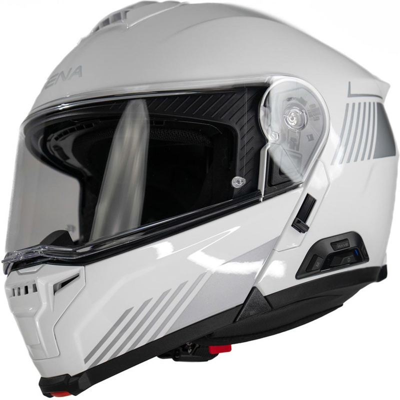 Klappbarer Motorradhelm mit Headset SENA Specter weiß