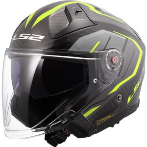 Offener Motorradhelm LS2 OF603 Infinity II C Urus fluoreszierend gelb