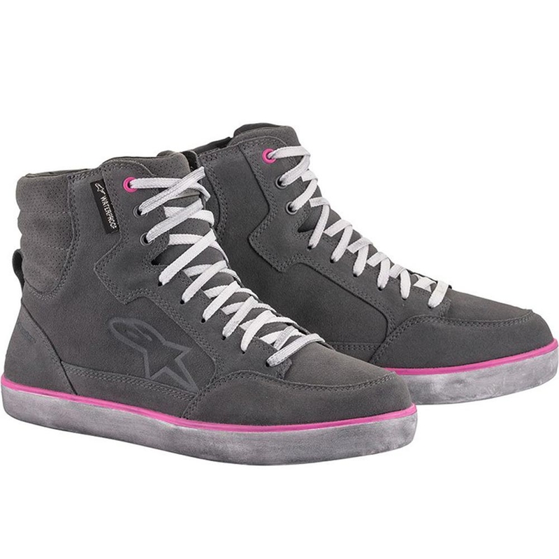 Alpinestars J-6 Wasserdichte Damen-Motorradstiefel Hellgrau-Rosa