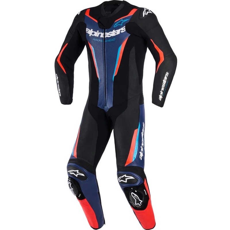Alpinestars GP FORCE V2 Einteiler-Motorradanzug schwarz-blau-fluoreszierend rot