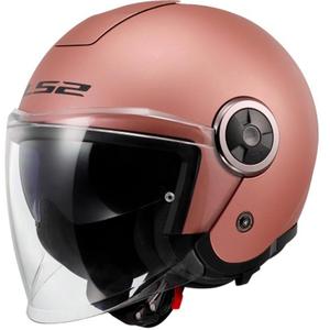Offener Motorradhelm LS2 OF620 Classy Solid matt gold-rosa