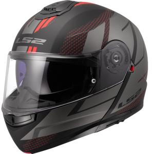 Klappbarer Motorradhelm LS2 FF908 Strobe II Code schwarz-grau