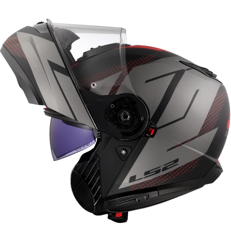 Klappbarer Motorradhelm LS2 FF908 Strobe II Code schwarz-grau