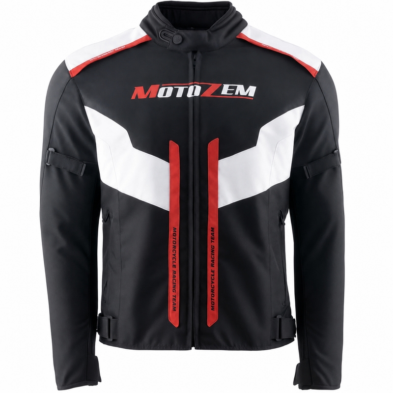 Motozem Team 2 Motorradjacke schwarz-weiß