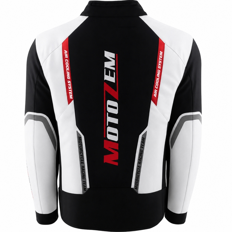 Motozem Team 2 Motorradjacke schwarz-weiß