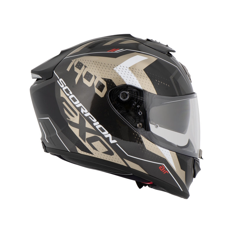 Integral Motorradhelm Skorpion Exo-1400 Air T-shirt schwarz-gold Ausverkauf