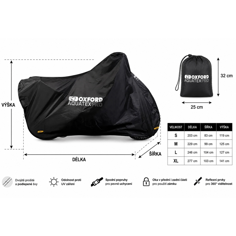 Oxford Aquatex PRO Motorradabdeckung schwarz