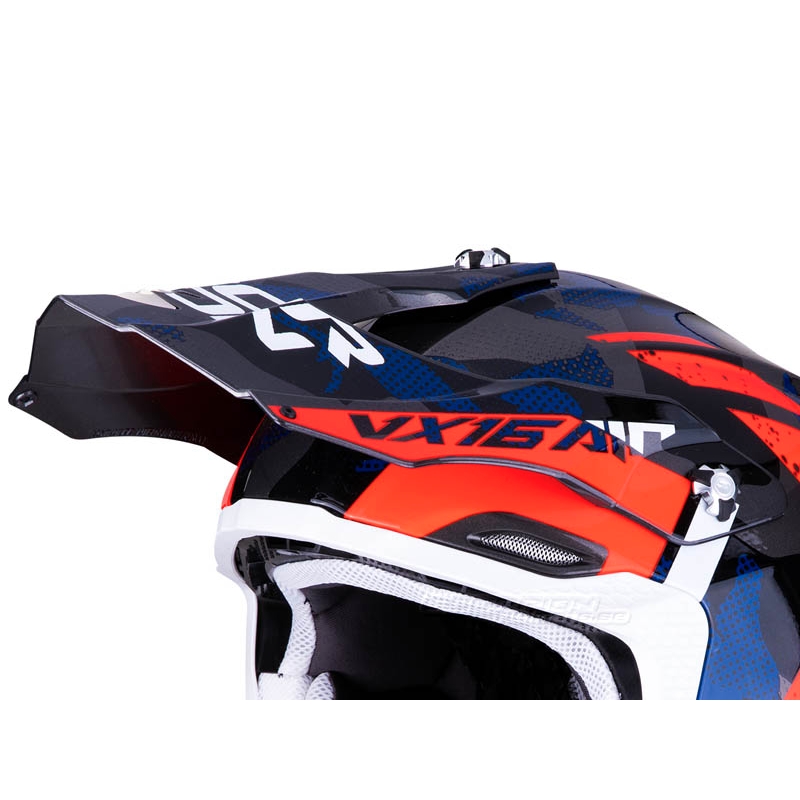 Motocross Helm Scorpion VX-16 Air Waka silber-rot-blau