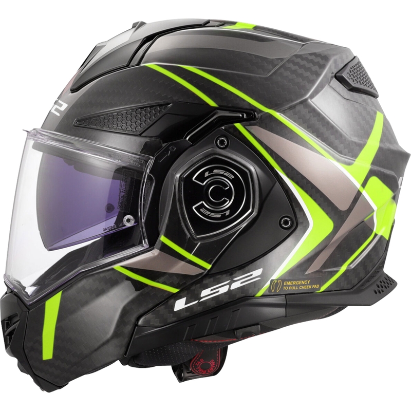 Klappbarer Motorradhelm LS2 FF901 Advant XC Future II schwarz-fluoreszierend gelb