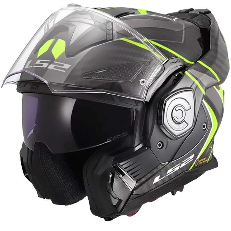 Klappbarer Motorradhelm LS2 FF901 Advant XC Future II schwarz-fluoreszierend gelb