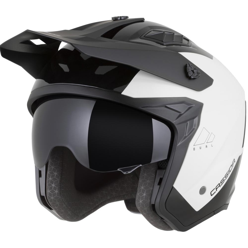 Modularer Motorradhelm Cassida Cross Country Dual weiß-schwarz