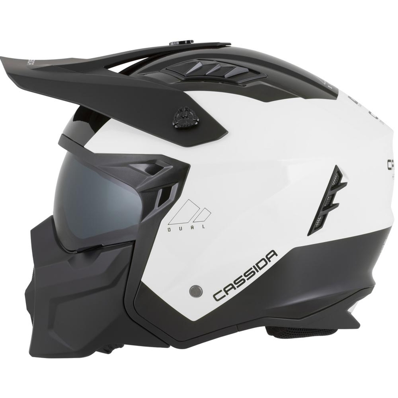 Modularer Motorradhelm Cassida Cross Country Dual weiß-schwarz