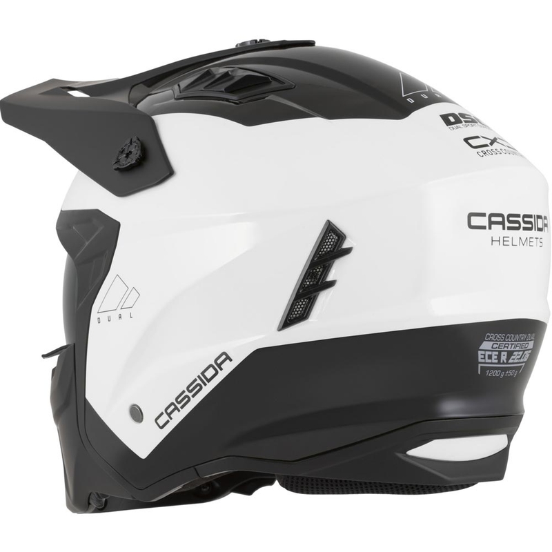 Modularer Motorradhelm Cassida Cross Country Dual weiß-schwarz
