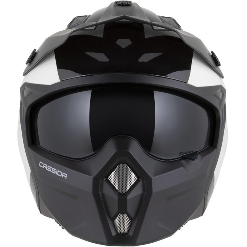 Modularer Motorradhelm Cassida Cross Country Dual weiß-schwarz