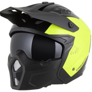 Modularer Motorradhelm Cassida Cross Country Dual, fluoreszierend gelb-schwarz