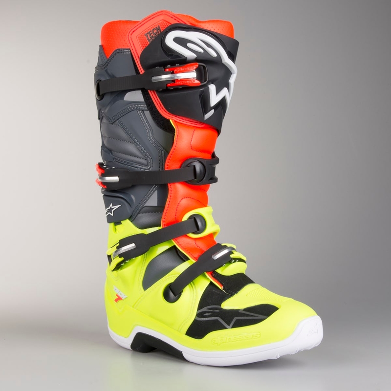 Alpinestars Tech 7 rot-fluo gelb Motorradstiefel