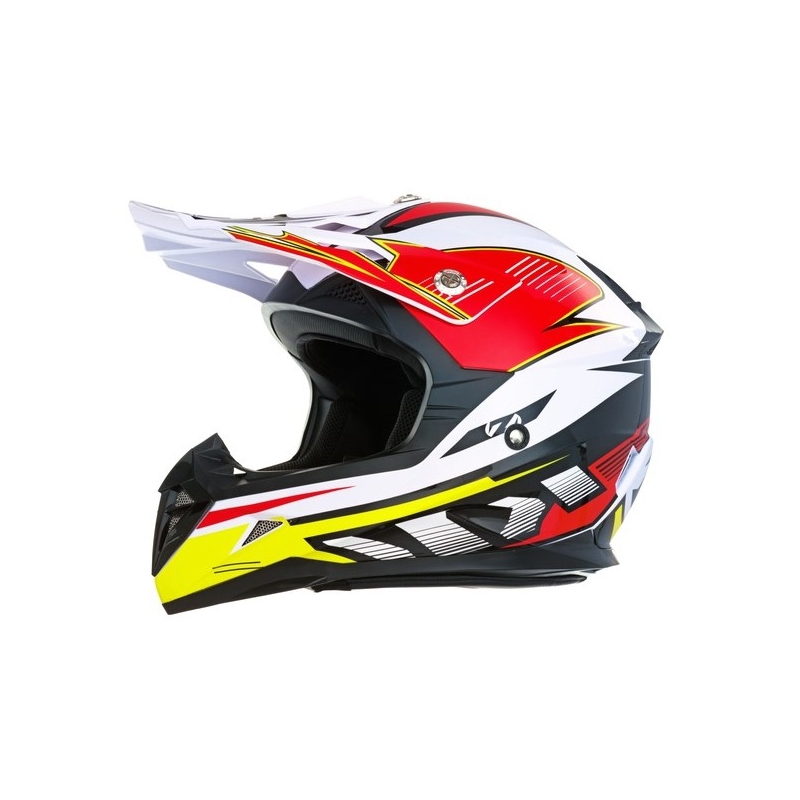Motocross-Helm ZED X1.9 weiß-schwarz-rot-gelb