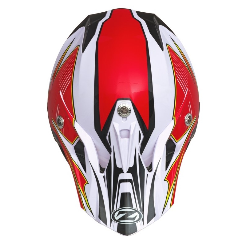 Motocross-Helm ZED X1.9 weiß-schwarz-rot-gelb