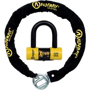 AUVRAY X-Lock Scheibenschloss mit Kette 120 cm schwarz-gelb