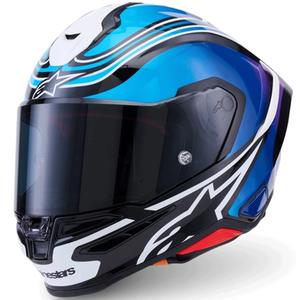 Alpinestars S-R7 Zeal Integralhelm, schwarz-blau-fluoreszierend pink-weiß