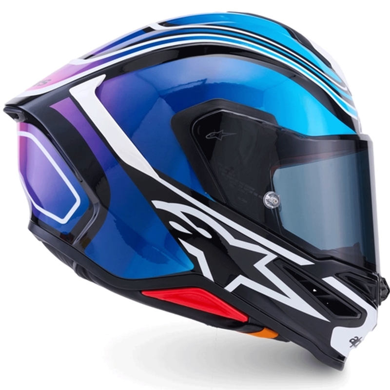 Alpinestars S-R7 Zeal Integralhelm, schwarz-blau-fluoreszierend pink-weiß