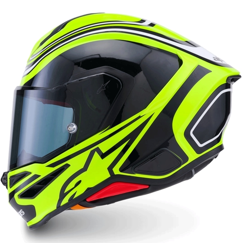 Alpinestars S-R7 Zeal Integralhelm, fluoreszierend gelb-schwarz-weiß