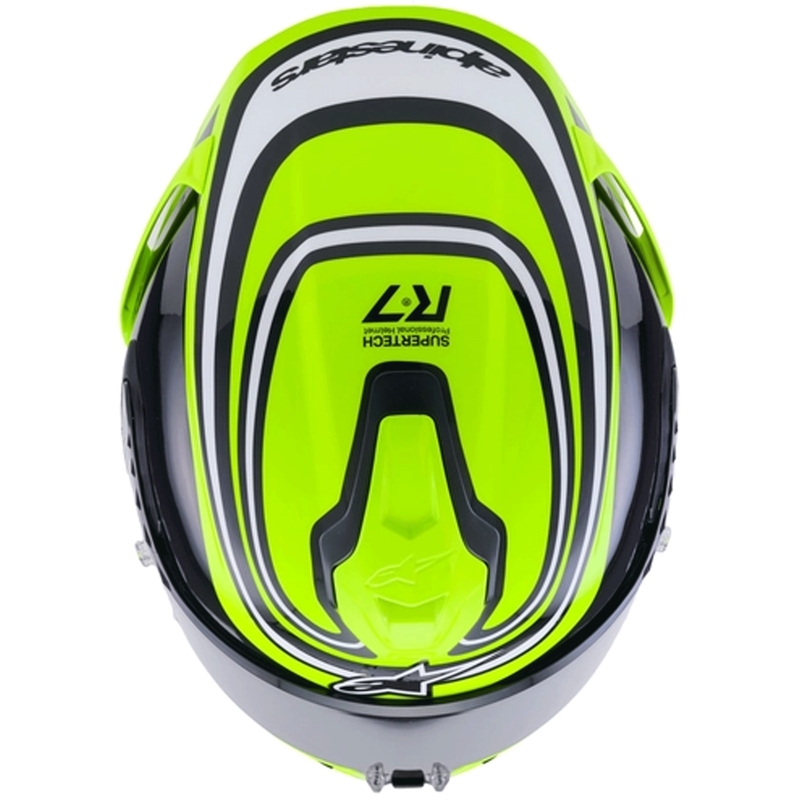 Alpinestars S-R7 Zeal Integralhelm, fluoreszierend gelb-schwarz-weiß