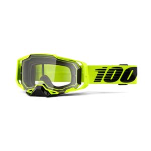 Motocrossbrille 100% ARMEGA Nuclear Citrus gelb (klar plexi)