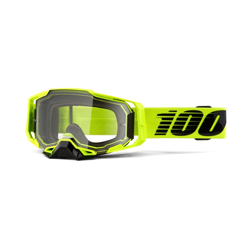 Motocrossbrille 100% ARMEGA Nuclear Citrus gelb (klar plexi)