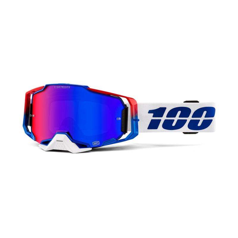 Motocrossbrille 100% ARMEGA Genesis Hiper (rotes Plexiglas)