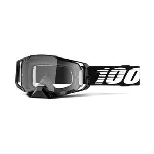Motocrossbrille 100% ARMEGA schwarz (Plexiglas klar)