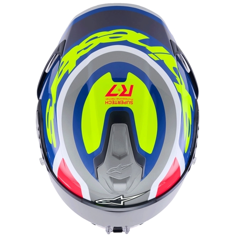 Alpinestars S-R7 Lumen Integralhelm für Motorräder, silber-schwarz-pink-fluoreszierend gelb