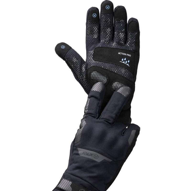 Knox Action PRO Wasserdichte Motorradhandschuhe Schwarz